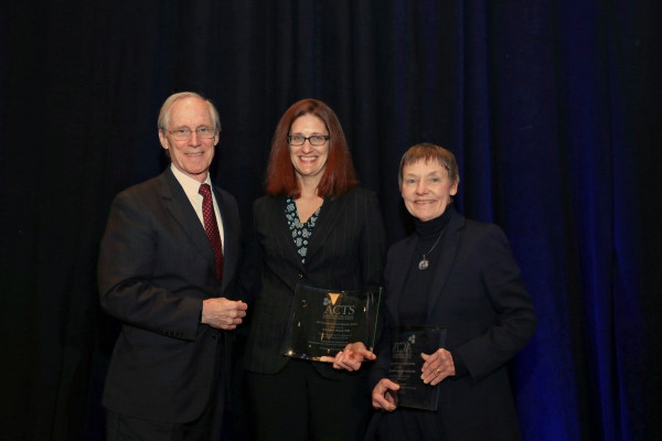 Pfund (middle) and Sorkness (right) honored by ACTS with  Distinguished Educator Award