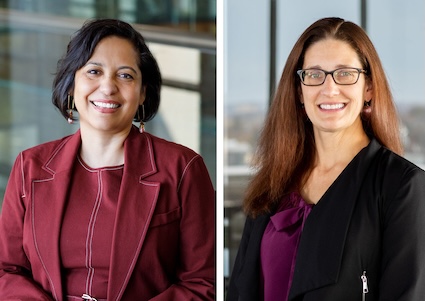 Headshots of Mariana Castro and Chris Pfund