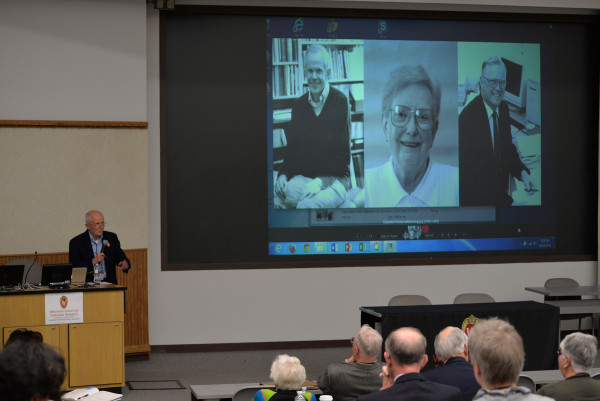 In 2014, Tom Carpenter presented on campus with longtime collaborators Elizabeth Fennema and Thomas Romberg.