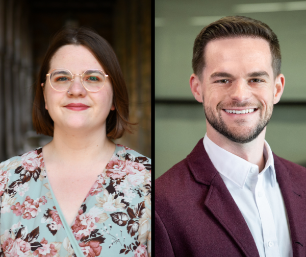 School of Education graduate student Sky Duke, left, and professor Taylor Odle studied older-adult college enrollment.