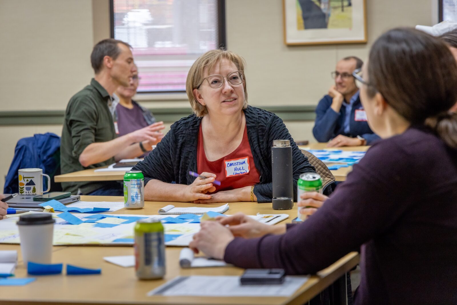UW–Madison researcher Christina Hull talks to an educator during a 2025 Field Day Labs Gameworks Incubator event.